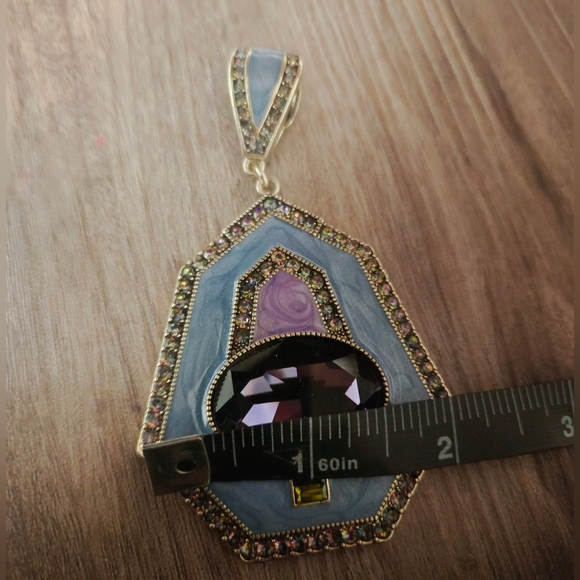 Heidi Daus Well connected beaded/enamel necklace, crystal enhancer pendant new! - Picture 10 of 16